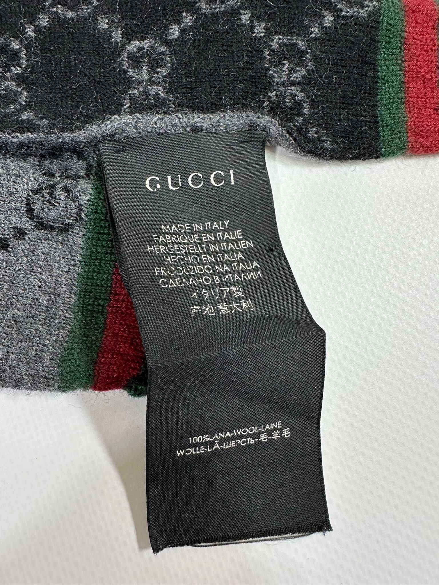 Oryginalny Szalik Gucci Monogram Dwustronny Web