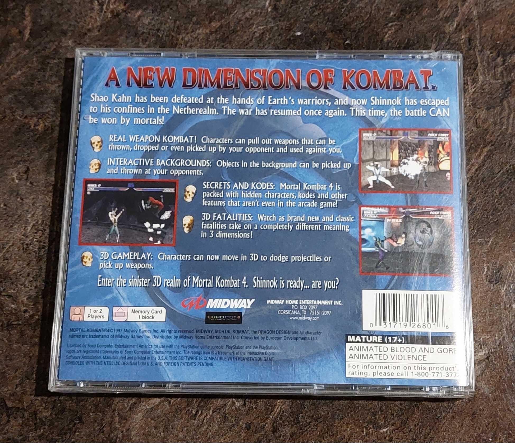 Mortal Kombat 4 PSX, PS1, PS One NTSC-US