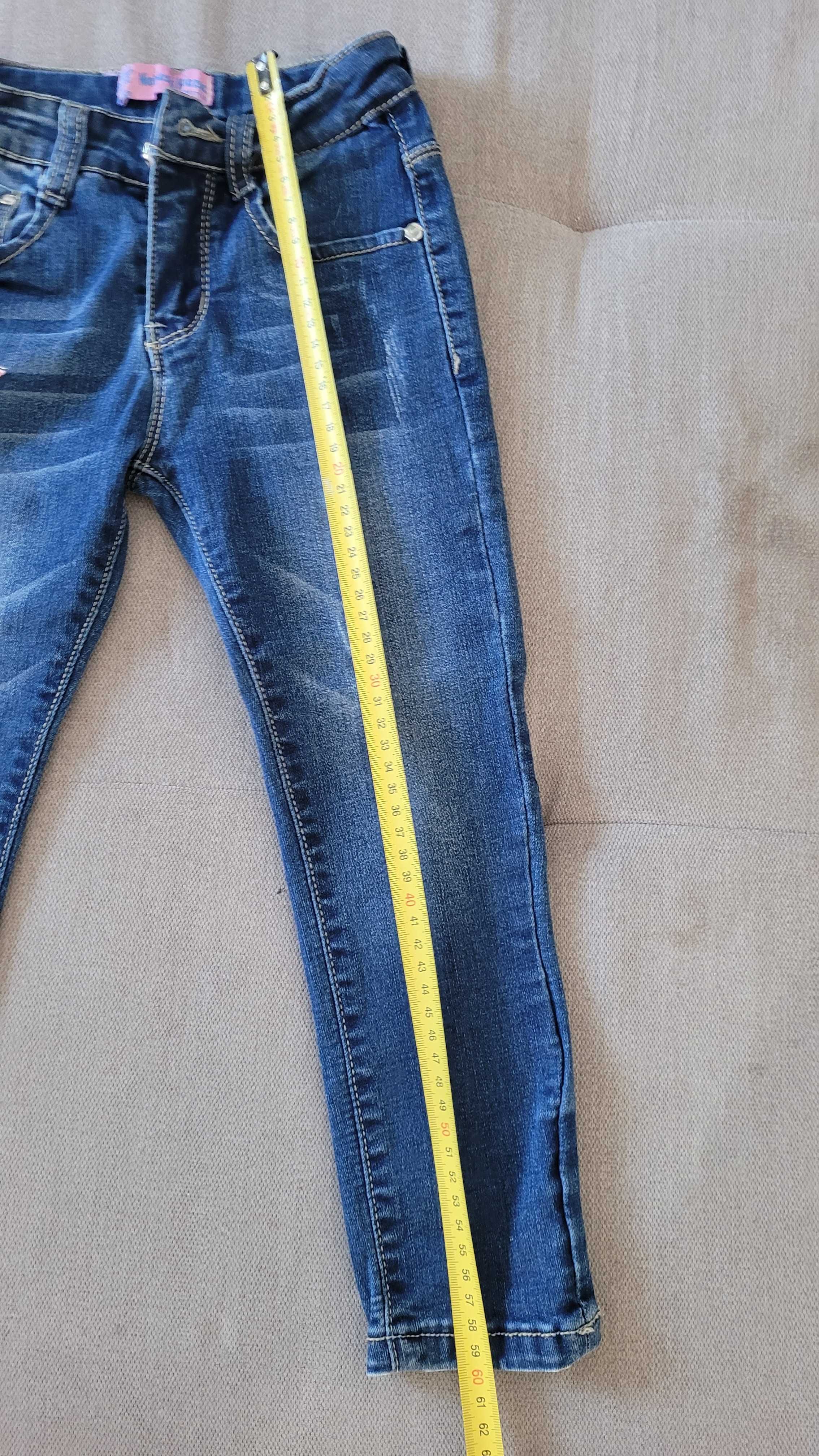 Spodnie jeansowe dla dziewczynki 110/116 jak nowe