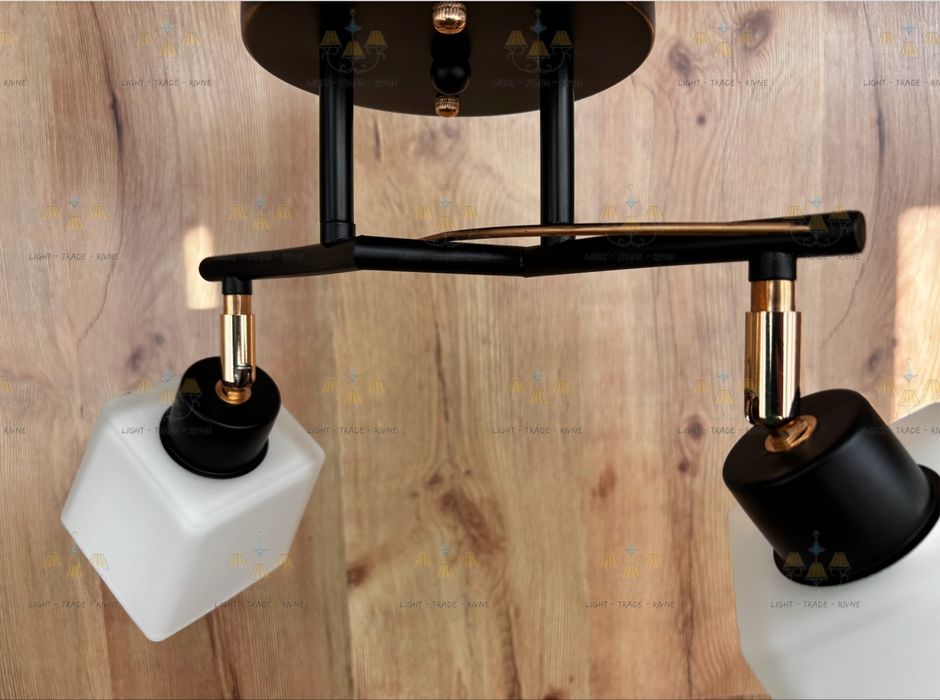 Люстра на 2 лампочки з направляючими плафонами