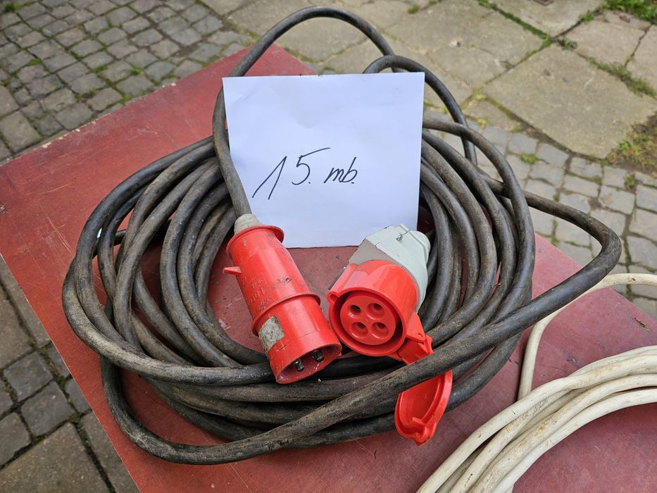 Przedłużacz, kabel, 3 fazy (siła) x 2 szt. + przełącznik