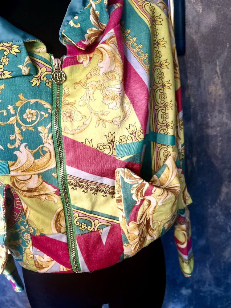 Bluza Roberta Biagi-zloty zamek/sliczne pastele r.uni
