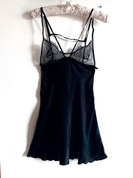 Jedwab Intimissimi jedwabna halka koszula nocna czarna seksowna basic