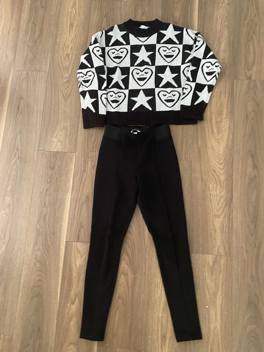 Sweter zara +leginsy prazek h&m S