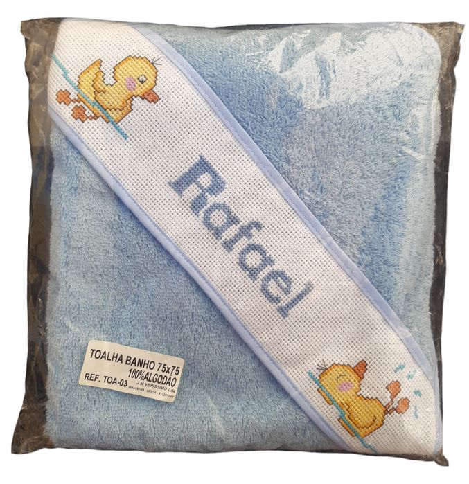 Toalha de banho, para bebé, bordada no capuz