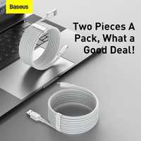 BASEUS kabel USB A do Typ C 2,4A Wisdom  2 sztuki 1,5 m biały
