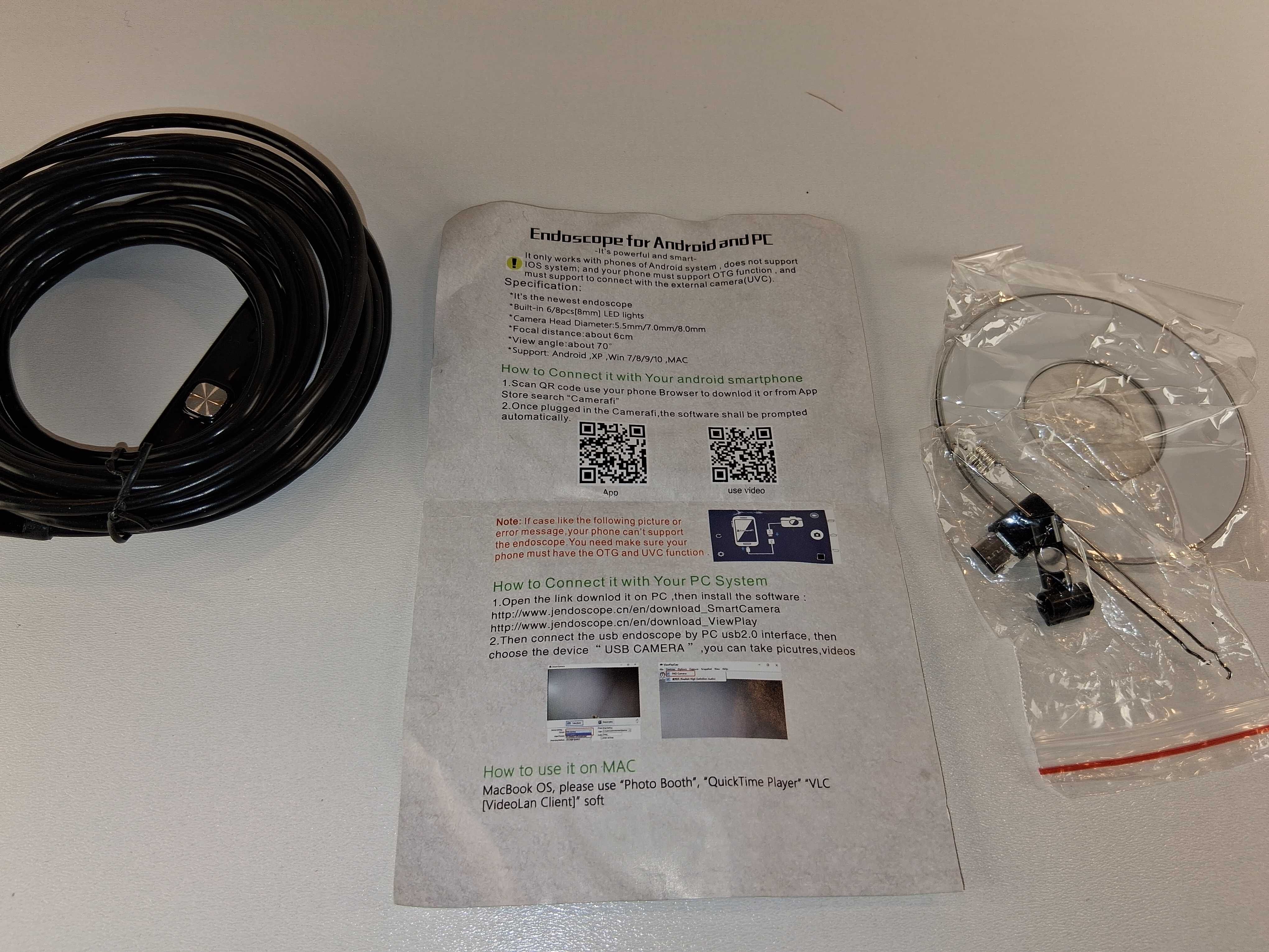Y165 Kamera Endoskopowa USB-C Do Telefonu Inspekcyjna LED