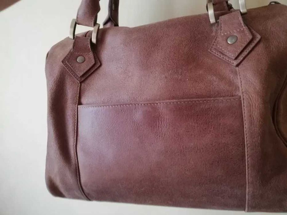Torebka w rękę , kuferek, brązowa