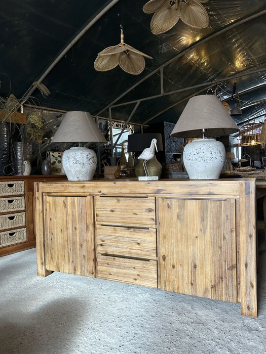 Komoda drewniana akacja nowoczesna duża rustykalna meble do salonu