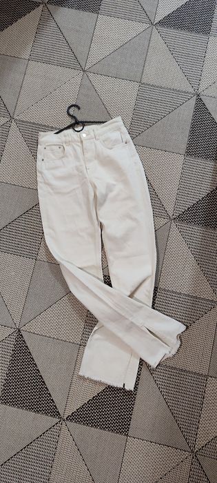 Джинси прямі молочні завищена посадка