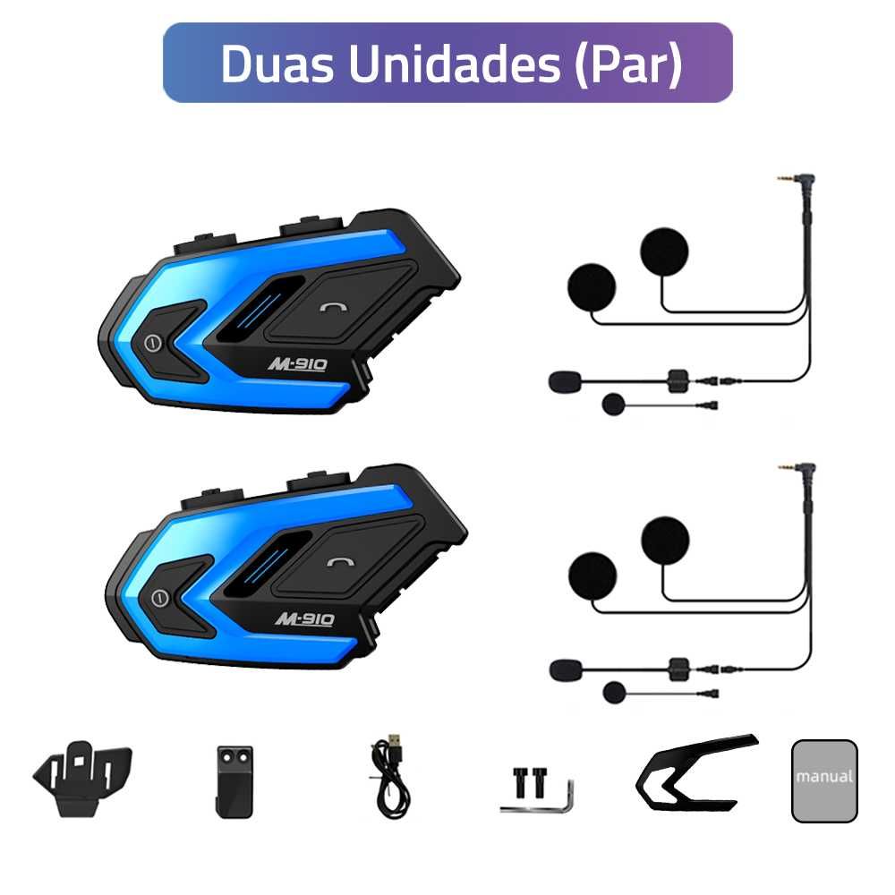 Intercomunicador M910 Pro bluetooth moto 6 utilizadores em simultâneo