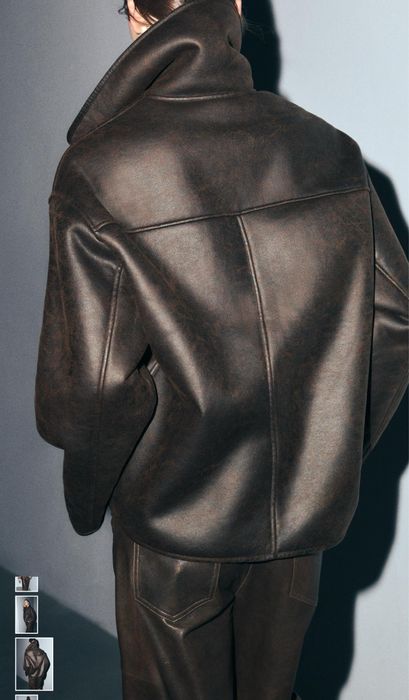 Дублянка Zara коричнева Дубленка Зара