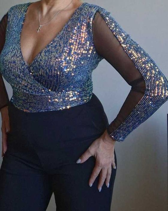 Комбінезон з паєтками,  вечірній брючный