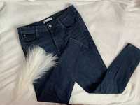 Spodnie jeansowe Zara niebieskie wysoki stan damskie