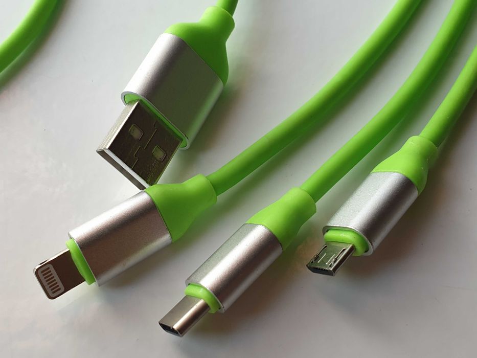 Кабель Type-C Lightning Micro USB  USB XoKo SC-320 Green 3 в 1 -1.20 м