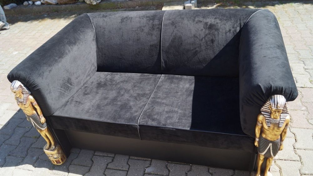 Sofa Egipska -Rarytas. Płaskorzeźby ręczne malowane.