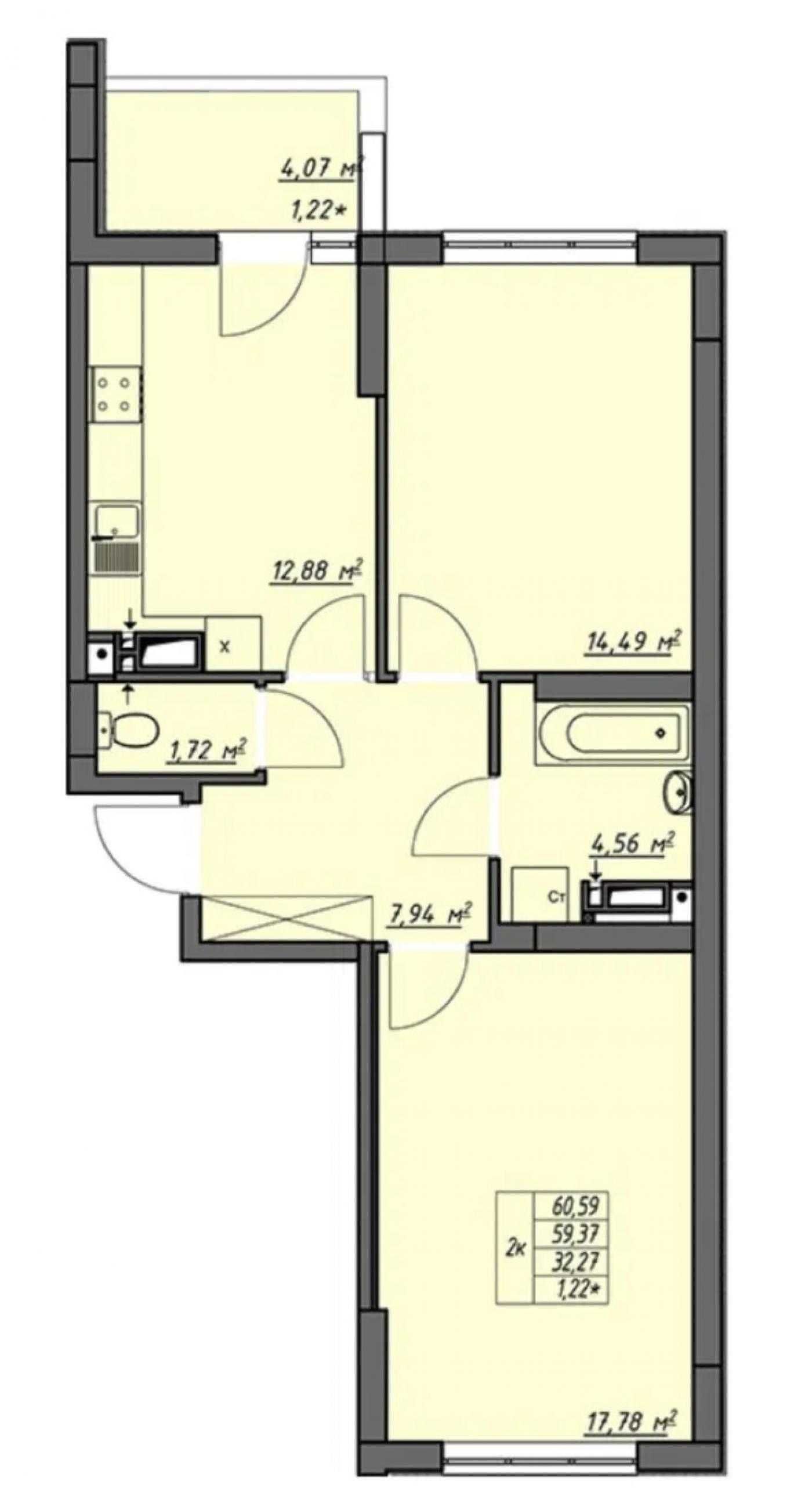 Продається 2ком. квартира ЖК ОдесскиеТрадиции .9305