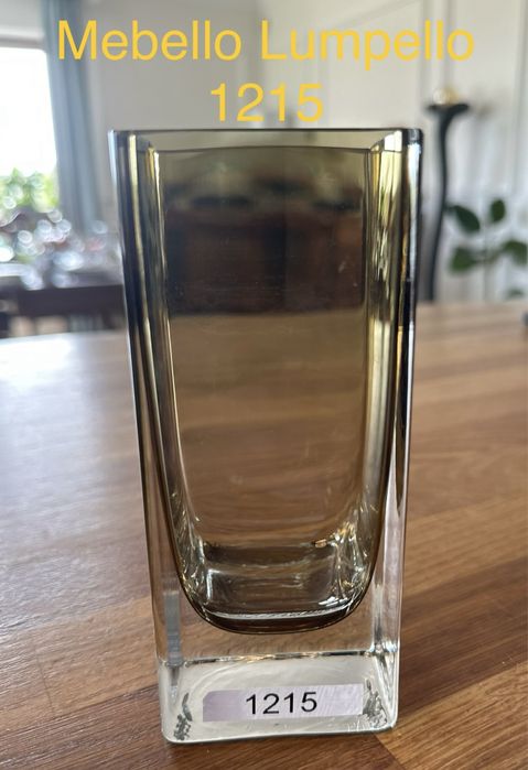 Kryształowy Szklany wazon dymiony kolor ciężki dekoracja 1215