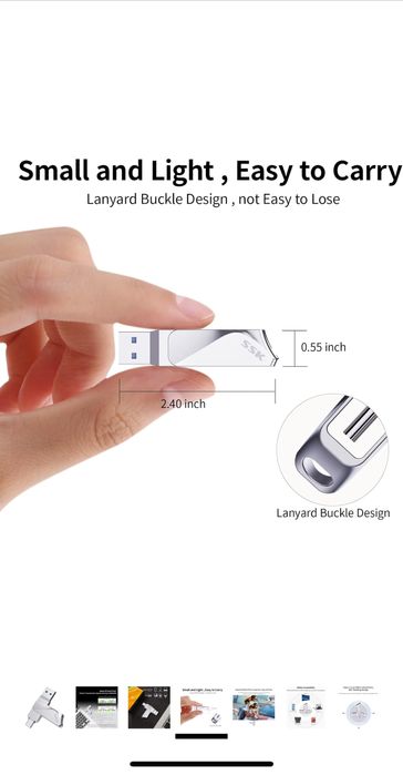 SSK Pamięć USB 128 GB USB 3.2, metalowa pamięć USB, Dual USB,