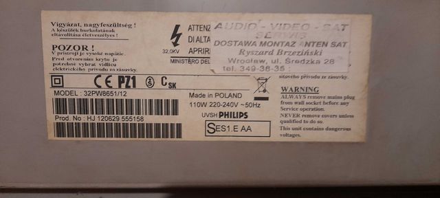Telewizor Philips 32PW8651/12 kineskopowy CRT