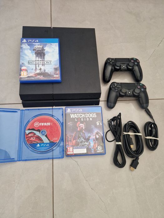 Playstation 4 500gb + 2x Pad + 3 Gra okablowanie ps4 ZESTAW