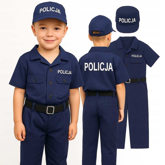 Strój przebranie kostium Policjant Policja dla chłopca r.S 104/110