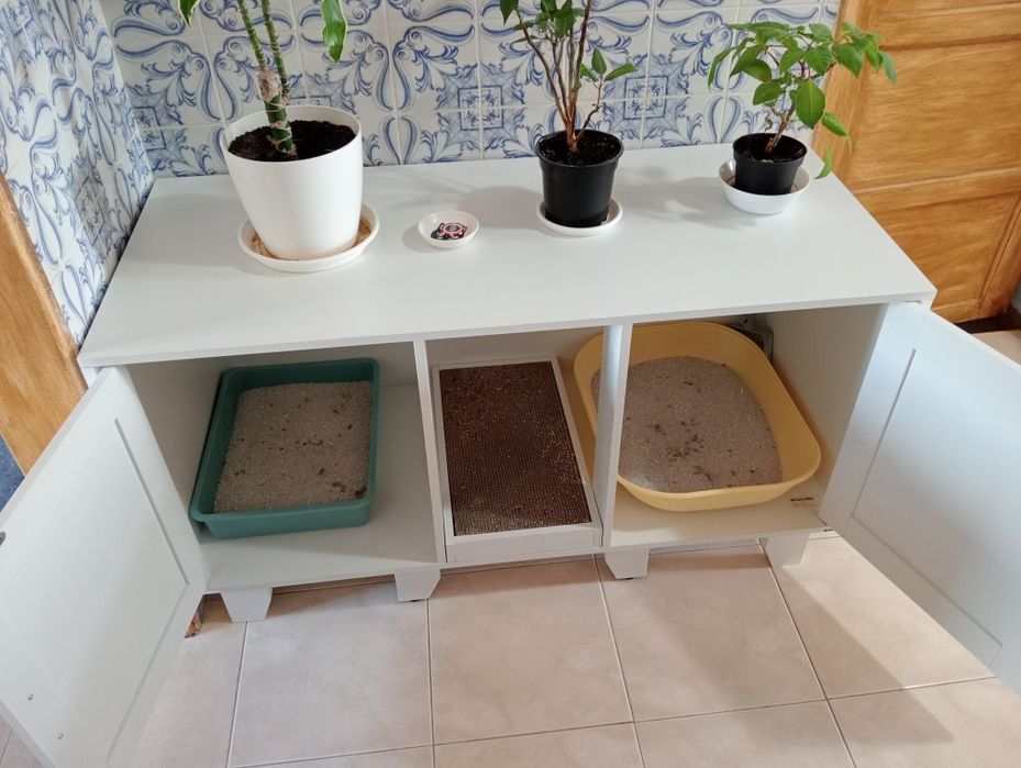 Armário para caixa de areia de Gatos – funcional e decorativo!