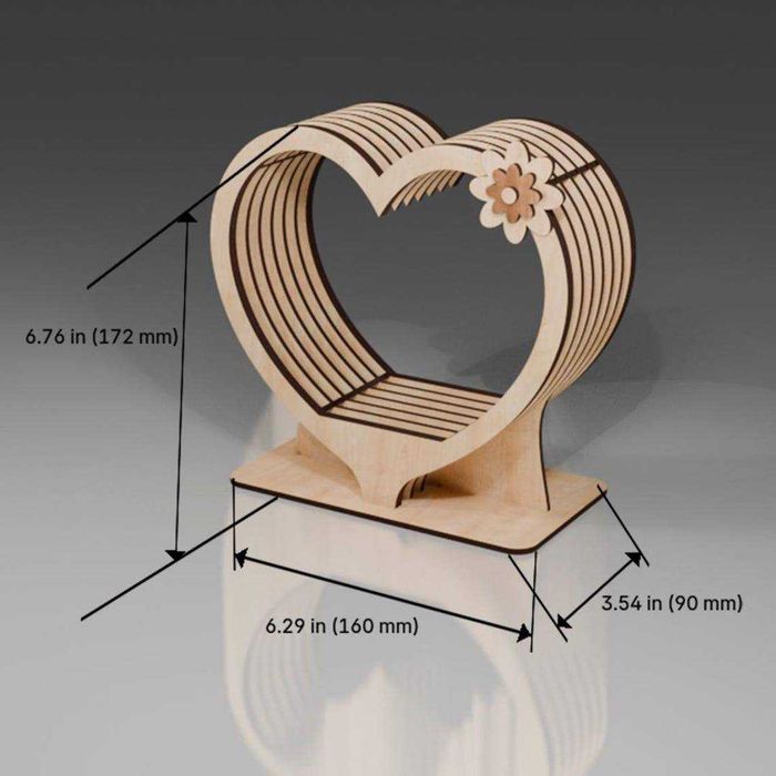 Porta velas em forma de coração