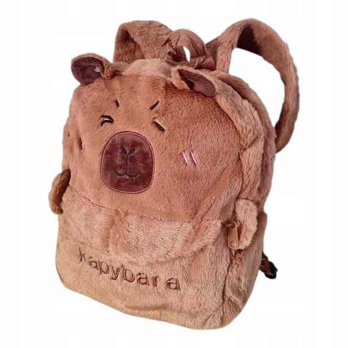 Plecak torba pluszowy Kapibara Capybara na suwak do przedszkola szkoły