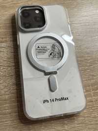 Прозрачный чехол с подставкой для Iphone 14 PRO MAX Айфон 14 про макс