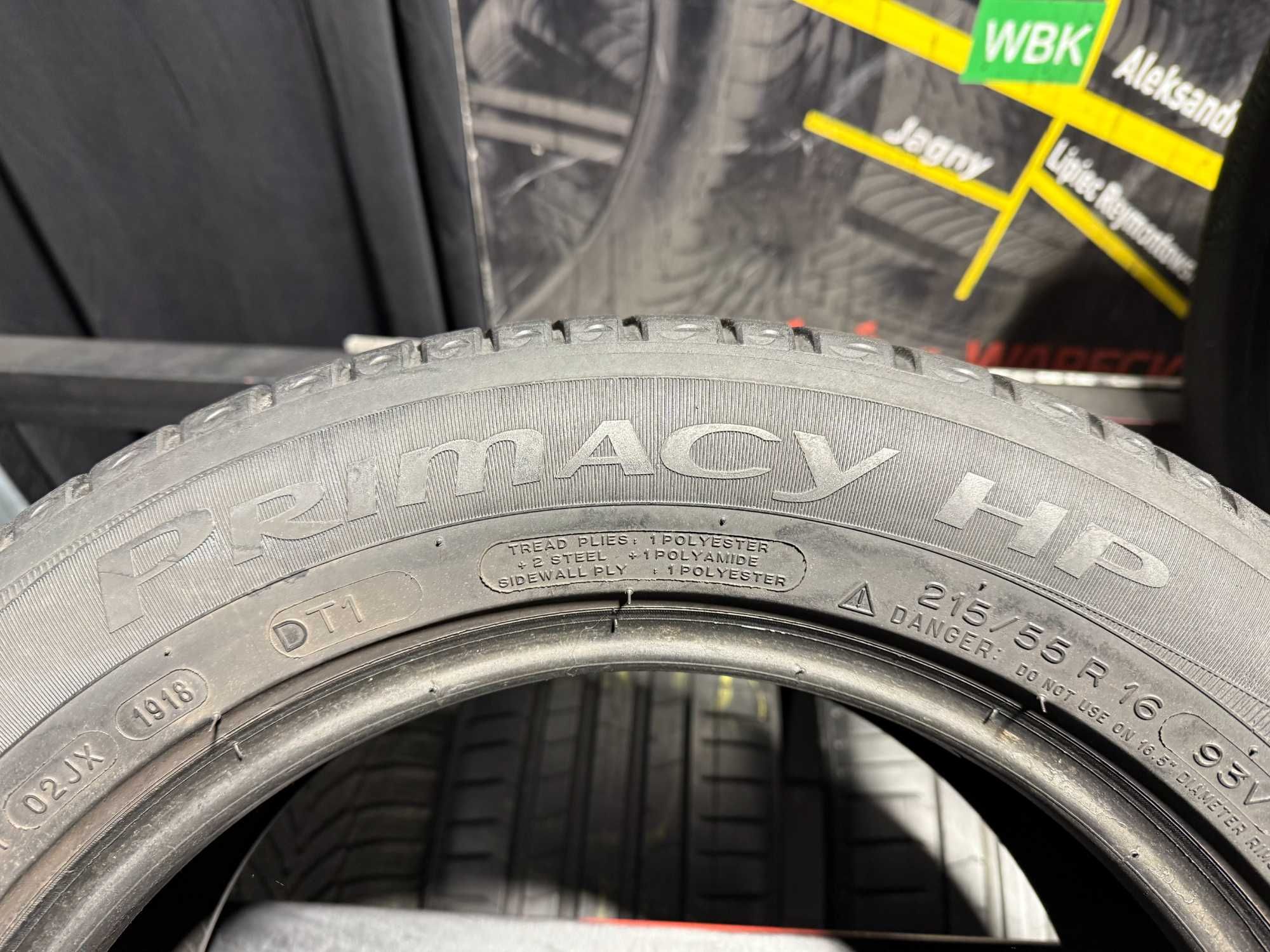 Opony Letnie 215/55/16 MICHELIN PRIMACY #2784