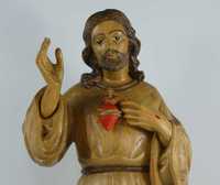 Figura rzeźba Jezus Chrystus Serce Jezusa drewno 62 cm