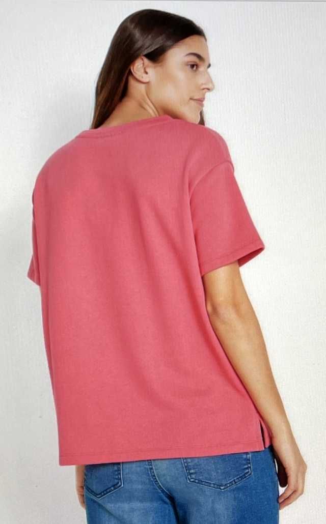 Bluzka t-shirt ocieplana róż krótki rękaw marki bpc Rozmiar 44
