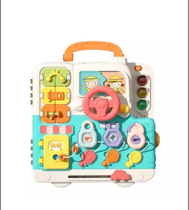 Дитячий бізі борд. Розвиваюча іграшка-валіза. Багатофункіональна