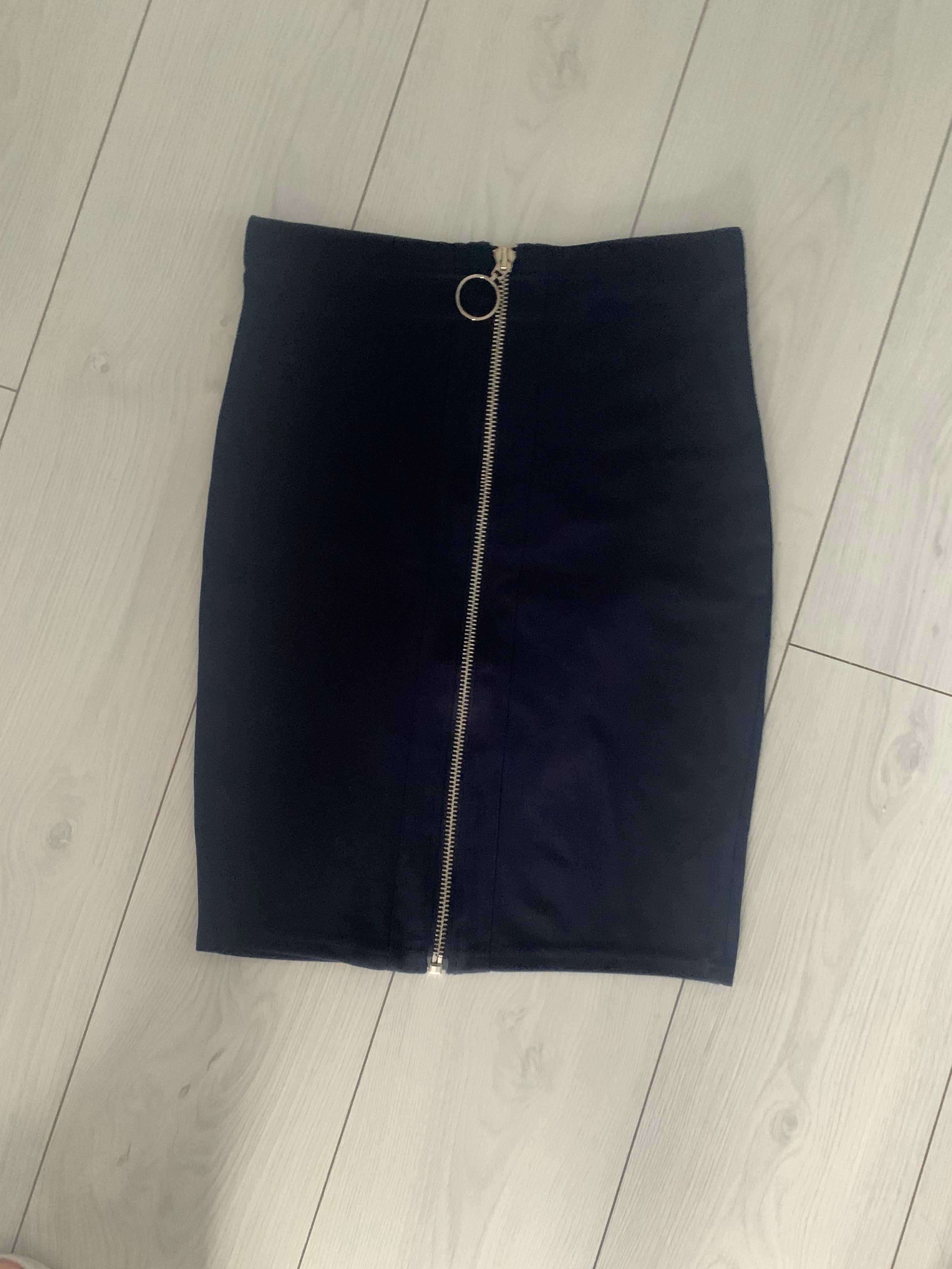 spodnica damska elegancka obcisła srebrny ZIP