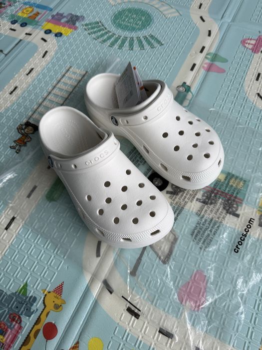 Сабо Crocs Classic Platform 39 р 25,0 см шльопанці жіночі білі M6 M7