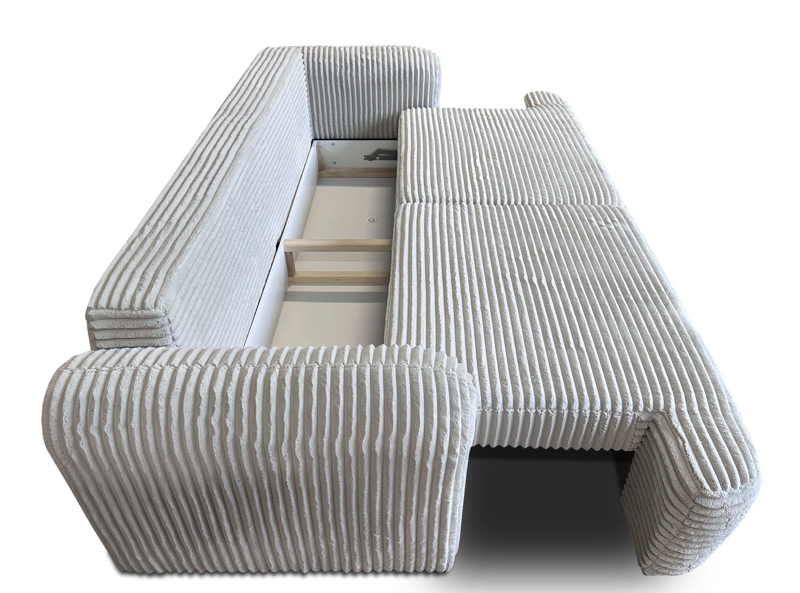 Sofa rozkładana kanapa Limba 250 x 108 cm tkanina styl skandynawski