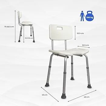 Cadeira auxiliar para duche - altura extensível - NOVO - ENVIO GRÁTIS