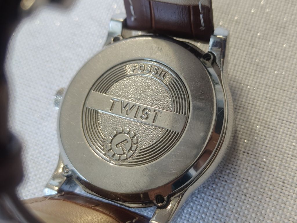 Zegarek męski Fossil ME1098 twist brown automatic brązowy