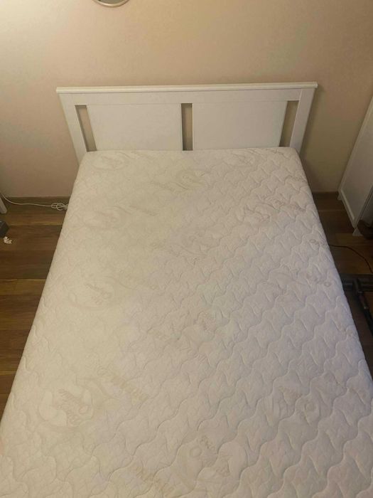 łóżko songesand z 2 szufladami ikea , białe 140x200 cm + materac jysk