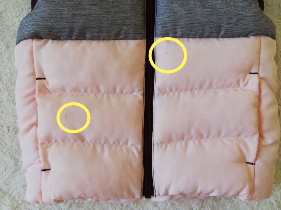 Gruby bezrękawnik z kapturem Decathlon r. 98