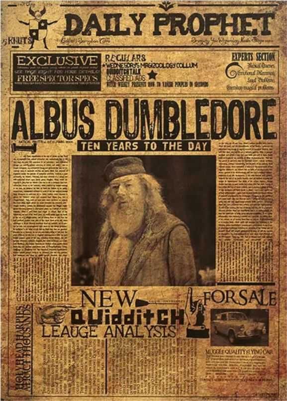 PIĘKNY plakat filmowy vintage HARRY POTTER gazeta 11