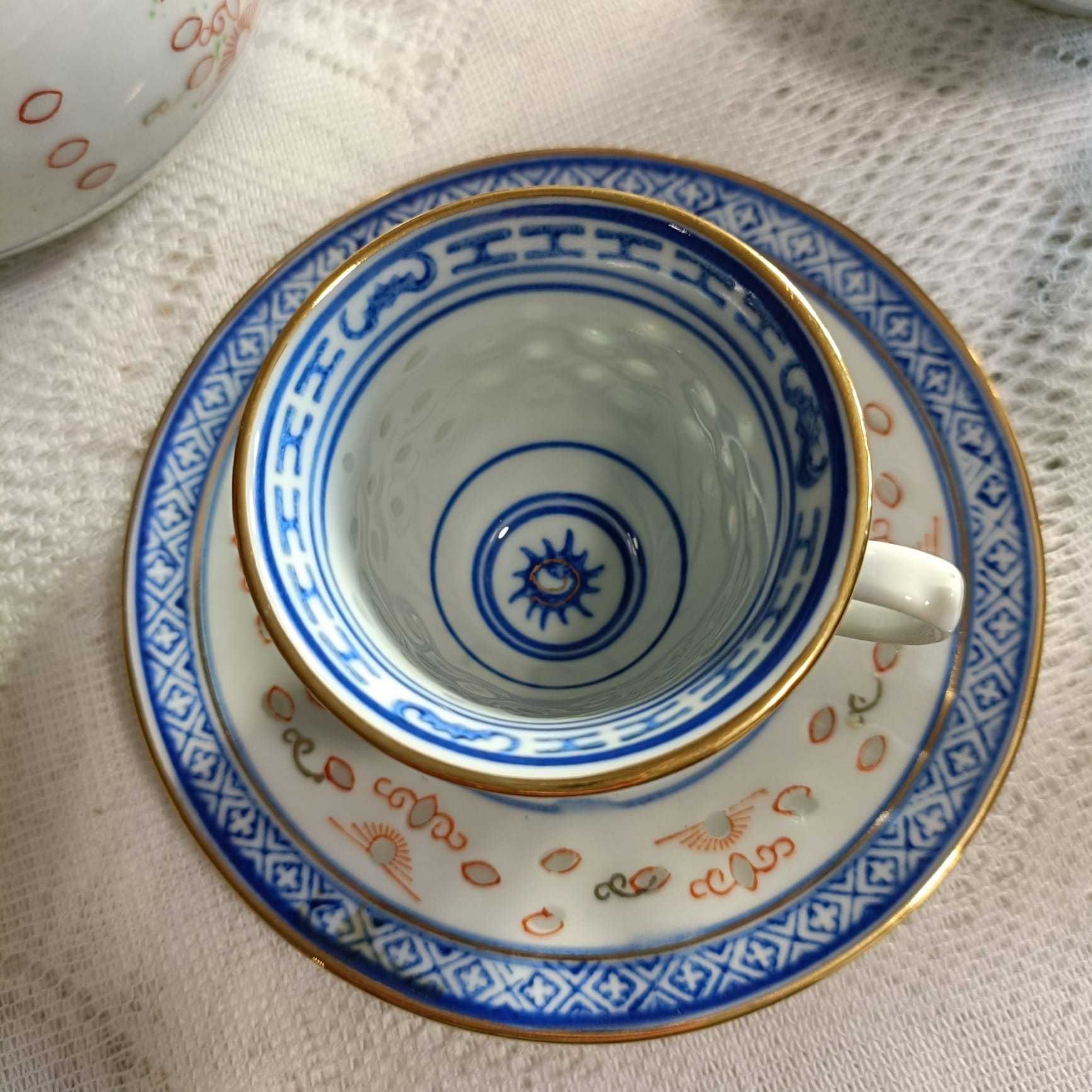 Conjunto de Chá e café Chinesa Porcelana