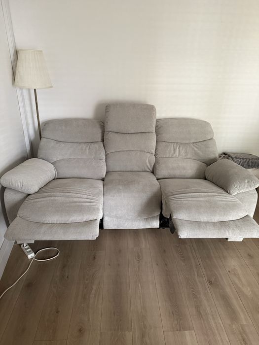 Sofá 3 lugares relax Manual Bege