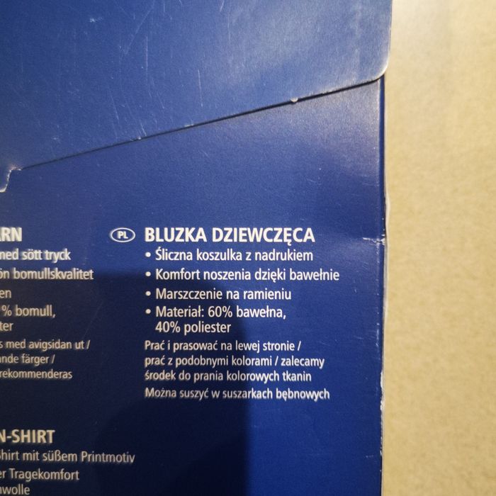 Nowa bluzka z krótkim rękawem dla dziewczynki