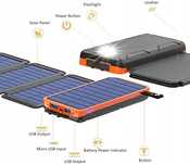 Power bank z panelem solarnym GOODaaa D4004, 25000 mAh 5 W