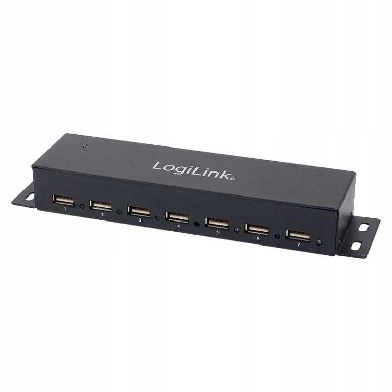 LogiLink UA0148 USB 2.0 HUB 7-port, z wyświetlaczem zasilania, metal