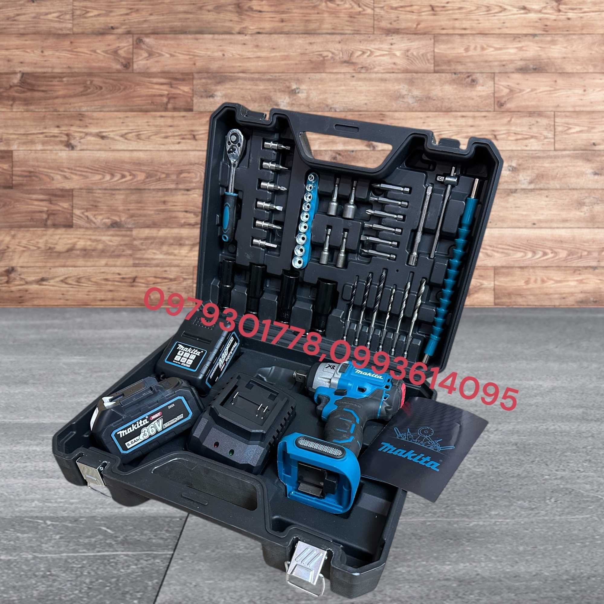 Акумуляторний ударний гайковерт Makita DTW650BL з набором інструментів