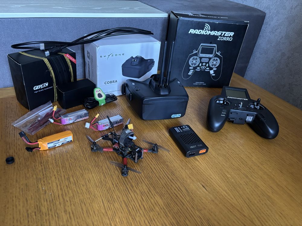 Fpv комплект geprc phantom+radiomaster zorro+skyzone cobra x v2+3 акб