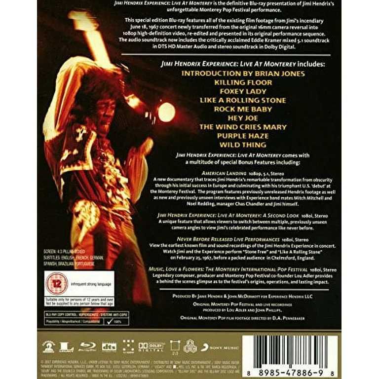 Jimi Hendrix Experience Live At Monterey 1967 Rare Blu-Ray
